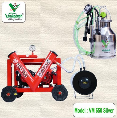 SILVER MILKING MACHINE-USABLE 1 TO 20 COWS VM 650